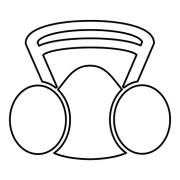 Respirator mask replaceable filter Personal protection safety dust absent equ Stock Illustration