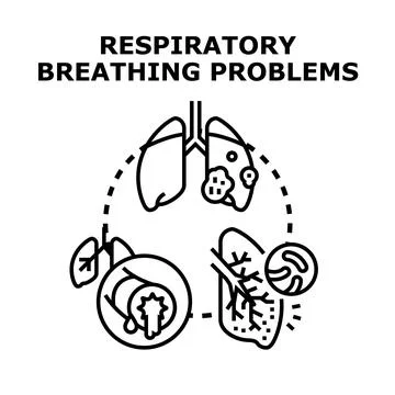 Respiratory breathing problems concept illustrating lung health issues Stock Illustration