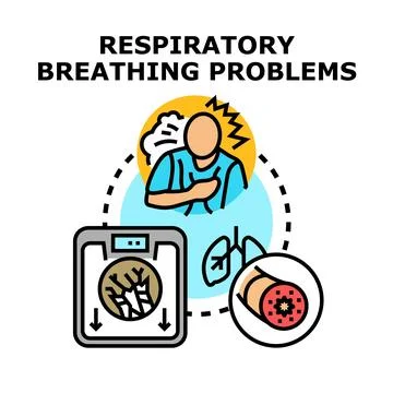 Respiratory breathing problems concept vector illustration Stock Illustration