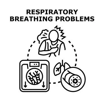 Respiratory breathing problems concept vector illustration Stock Illustration