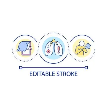 Respiratory diseases danger loop concept icon Stock Illustration