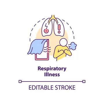Respiratory illness concept icon Stock Illustration