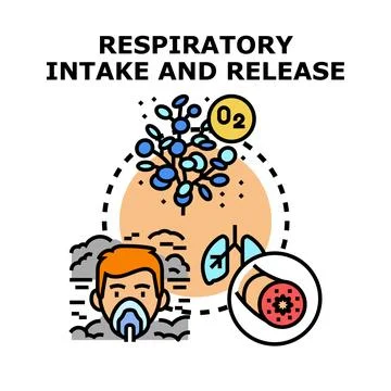 Respiratory intake and release process concept Stock Illustration