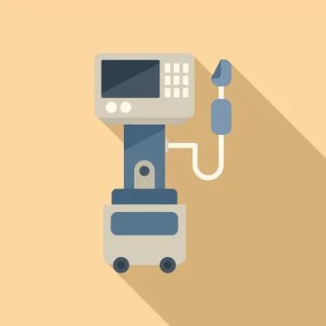 Respiratory machine icon flat vector. Medical patient Ilustração Stock