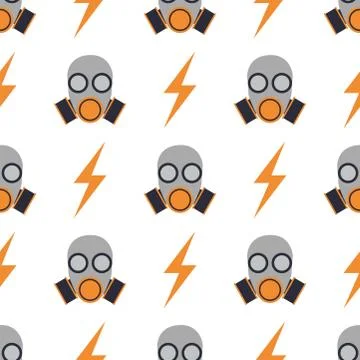 Respiratory protection mask seamless pattern background vector illustration Stock Illustration