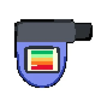 Respiratory spirometer pixel art vector illustration Stock Illustration