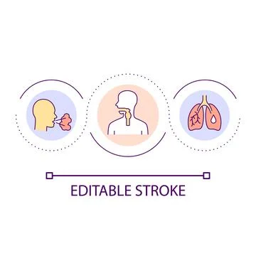 Respiratory system diseases loop concept icon Stock-Illustration