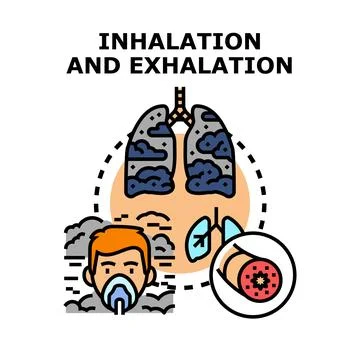 Respiratory system suffering from harmful air pollution Illustrazione stock