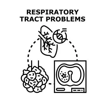 Respiratory tract problems concept icon vector illustration Stock Illustration