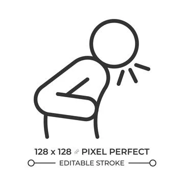 Respiratory virus symptom tracking pixel perfect simple line icon Stock Illustration