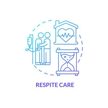 Respite care blue gradient concept icon Stock Illustration