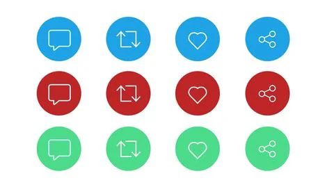 Respond to Comment, Post, Like and Share. Stock Illustration