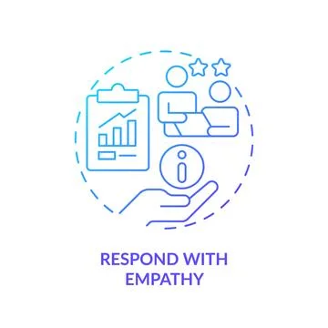 Respond with empathy blue gradient concept icon Illustrazione stock