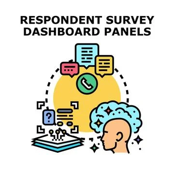 Respondent survey dashboard panels concept illustration Stock Illustration