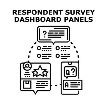 Respondent survey dashboard panels for customer feedback Stock Illustration