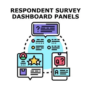 Respondent survey dashboard panels for customer feedback Stock Illustration
