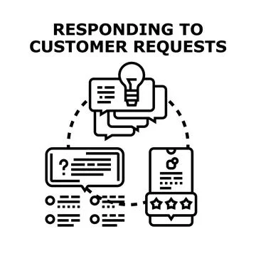 Responding to client feedback and service requests Stock Illustration