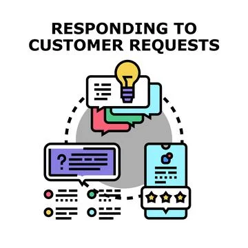 Responding to client feedback and service requests Stock Illustration