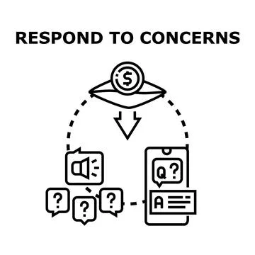 Responding to customer concerns and feedback online Stock Illustration