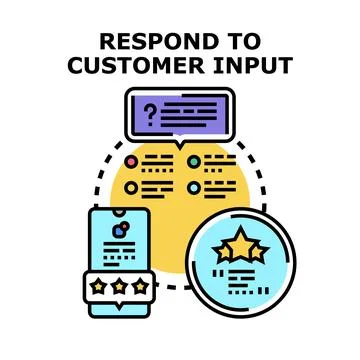 Responding to customer input and feedback process Stock Illustration