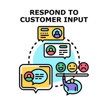 Responding to customer input feedback survey icon Stock Illustration