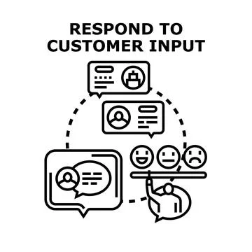 Responding to customer input feedback survey icon Stock Illustration