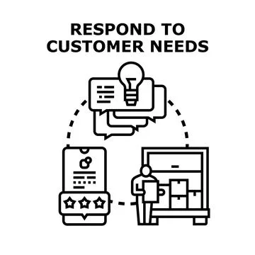 Responding to customer needs with feedback and improvement Stock Illustration