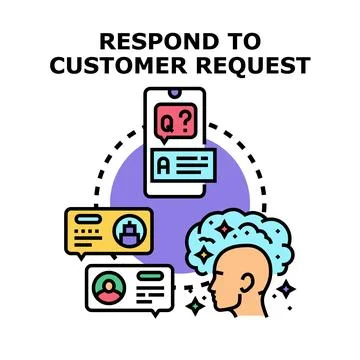Responding to customer requests and inquiries online Stock Illustration