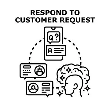 Responding to customer requests and inquiries online Stock Illustration