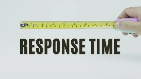Response Time text or word and tape measure on a white background Stock Footage 302106103