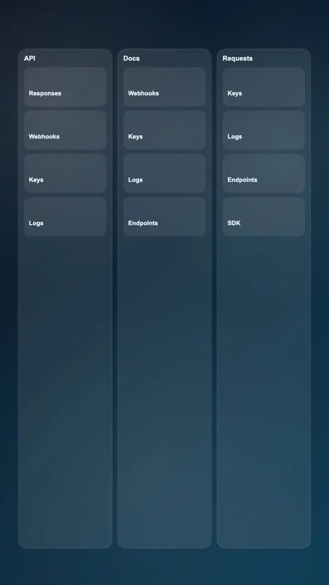 Response Viewer Workspace Modern Gradient SaaS Interface Vertical Animation Stock Footage 345155057