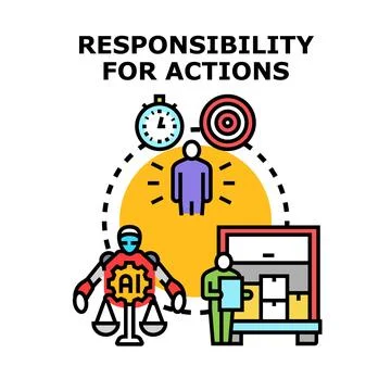 Responsibility for actions in automation and artificial intelligence Stock Illustration