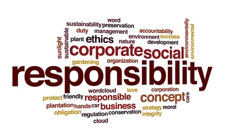 Responsibility animated word cloud, text design animation. Stock Footage 71481842
