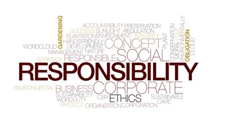 Responsibility animated word cloud, text design animation. Kinetic typography. Stock Footage 71794275