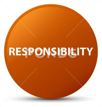 Responsibility brown round button Stock Illustration