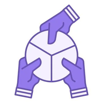 Responsibility Color Icon. Vector Icon of Hands Taking Equal Parts. Social .. Illustrazione stock
