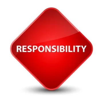 Responsibility elegant red diamond button Stock Illustration