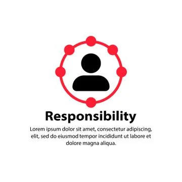 Responsibility icon. Circle, worker. Vector on isolated white background. EPS 10 Stock Illustration