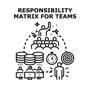 Responsibility matrix for successful team management and collaboration Stock Illustration