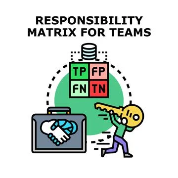 Responsibility matrix for teams managing tasks and collaboration 스톡 일러스트