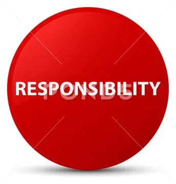 Responsibility red round button Stock Illustration