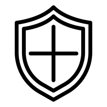 Responsibility shield icon, outline style Stock Illustration