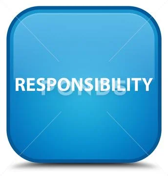 Responsibility special cyan blue square button Stock Illustration
