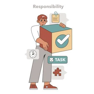 Responsibility in Task Delegation concept. Vector illustration. Stock Illustration
