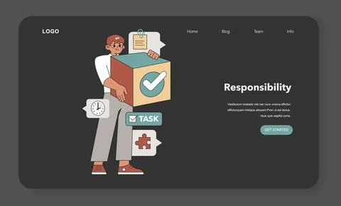 Responsibility in Task Delegation concept. Vector illustration. Illustrazione stock