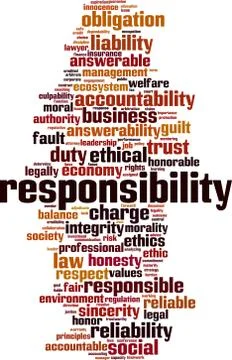 Responsibility word cloud Stock Illustration
