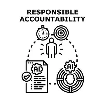 Responsible accountability managing artificial intelligence ethics in busines Stock Illustration