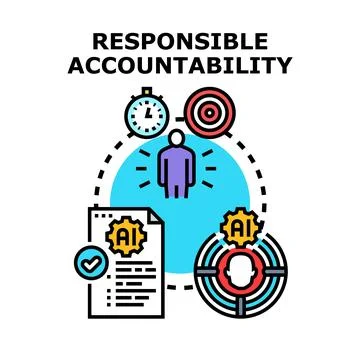 Responsible accountability managing artificial intelligence ethics in busines Stock Illustration