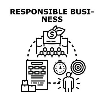 Responsible business concept developing social economic goals Stock Illustration