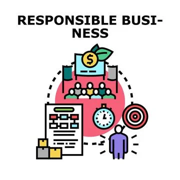 Responsible business concept developing social economic goals Stock Illustration